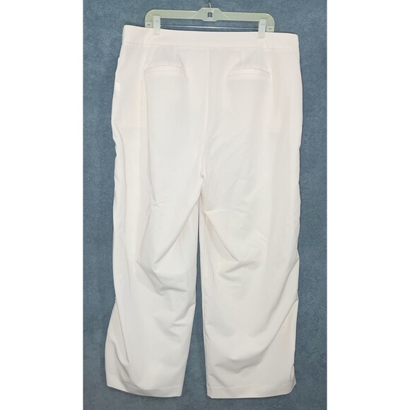 Eloquii‎ Womens Dress Pants 16 Cream Wide Leg Crochet Cutout Resort Coastal Chic - Picture 9 of 10